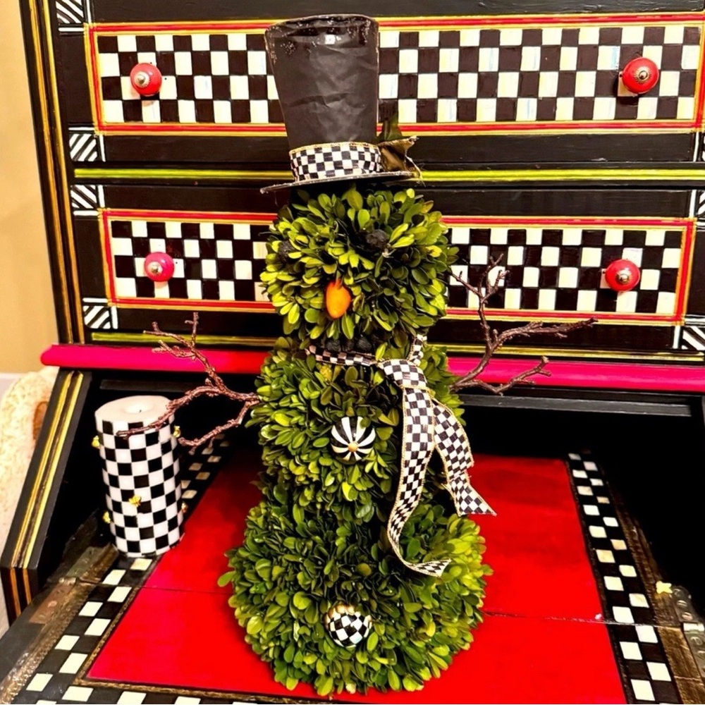 Mackenzie Childs Boxwood Snowman